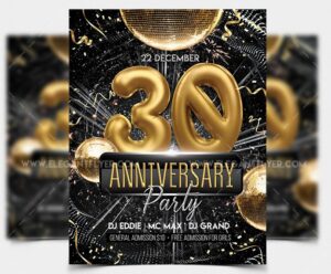 Anniversary Party – Free Flyer PSD Template