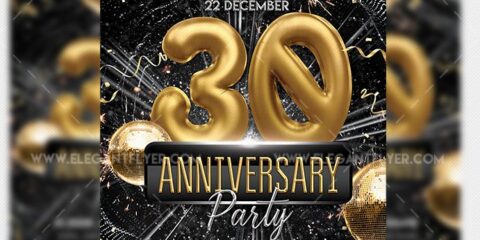 Anniversary Party – Free Flyer PSD Template