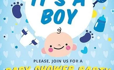 Baby Boy Shower FREE PSD Flyer Template