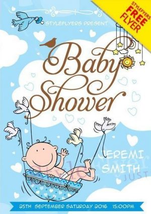 Baby Shower Flyer FREE PSD Flyer Template