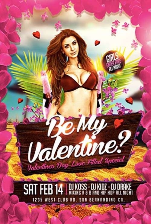 Be My Valentine Free PSD Flyer Template