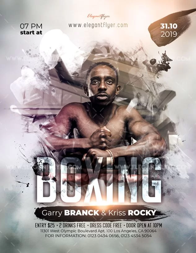 Boxing Event – Free Flyer PSD Template