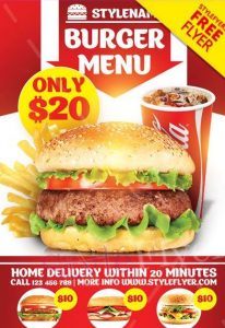Burger Menu FREE PSD Flyer Template