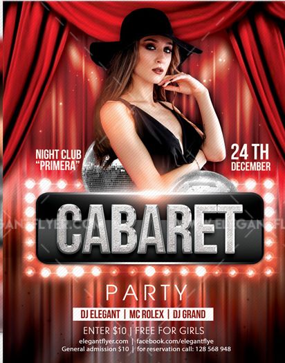 Cabaret Party FREE PSD Flyer Template