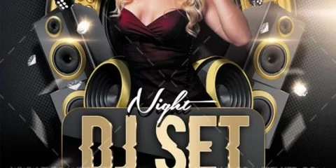 DJ Set Night Free Flyer PSD Template