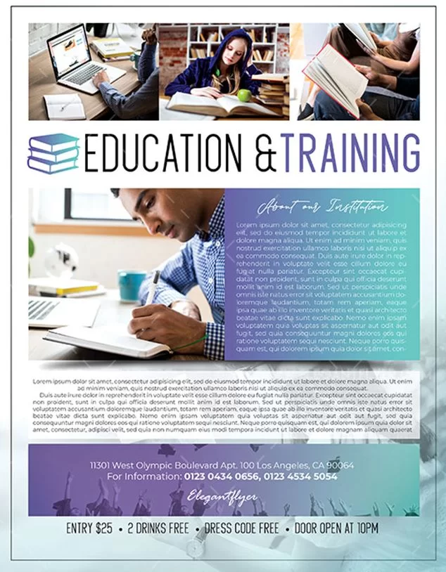 Education & Training – Free Flyer PSD Template