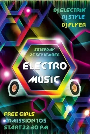 Electro Music FREE PSD Flyer Template