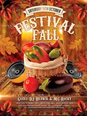 Fall Festivals – Free Flyer PSD Template