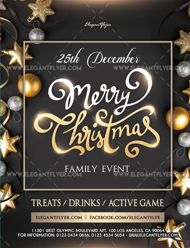 Family Christmas Event FREE PSD Flyer Template