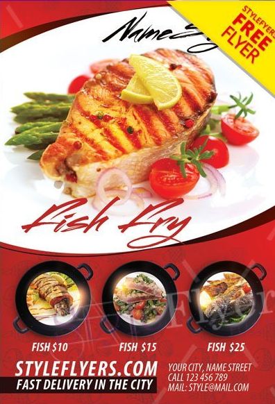 Fish Fly FREE PSD Flyer Template