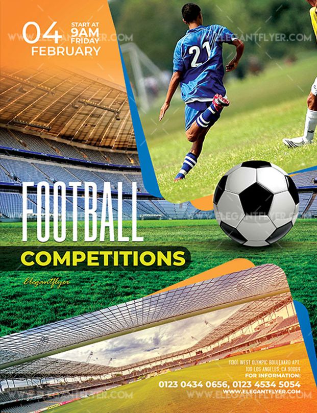 Football Competitions Free Flyer PSD Template
