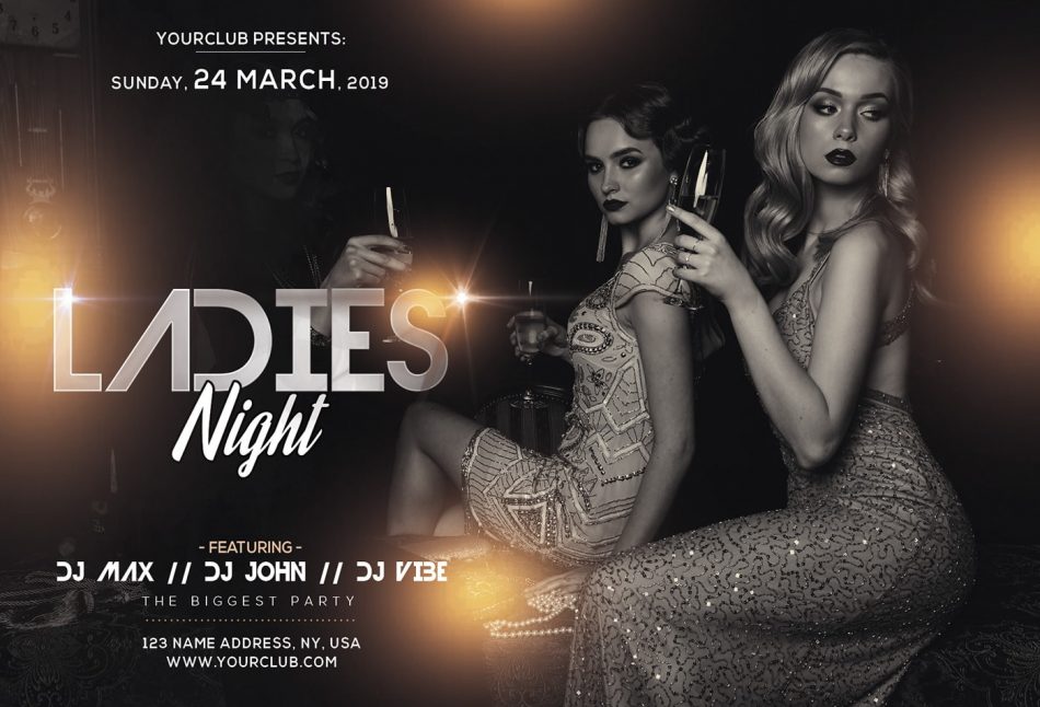 Free Ladies Night PSD Flyer Template