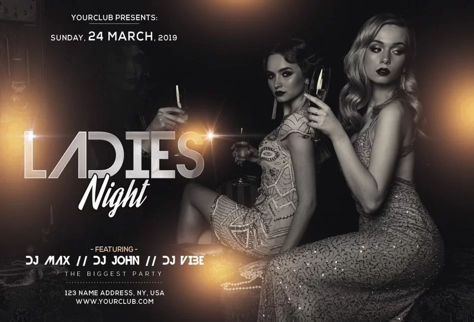 Free Ladies Night PSD Flyer Template