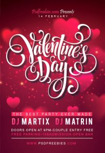 Free Valentines Party PSD Flyer Template