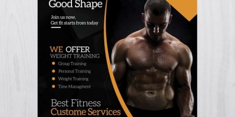 Get Into Shape – Free Fitness PSD Flyer Template