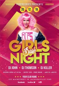 Girls Party Free PSD Flyer Template