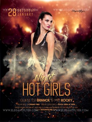 Hot Girls Night Free Flyer PSD Template