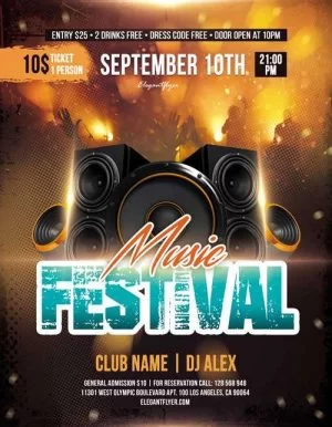 Music Festival Free PSD Flyer Template