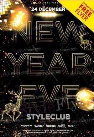 New Year Eve Flyer FREE PSD Flyer Template