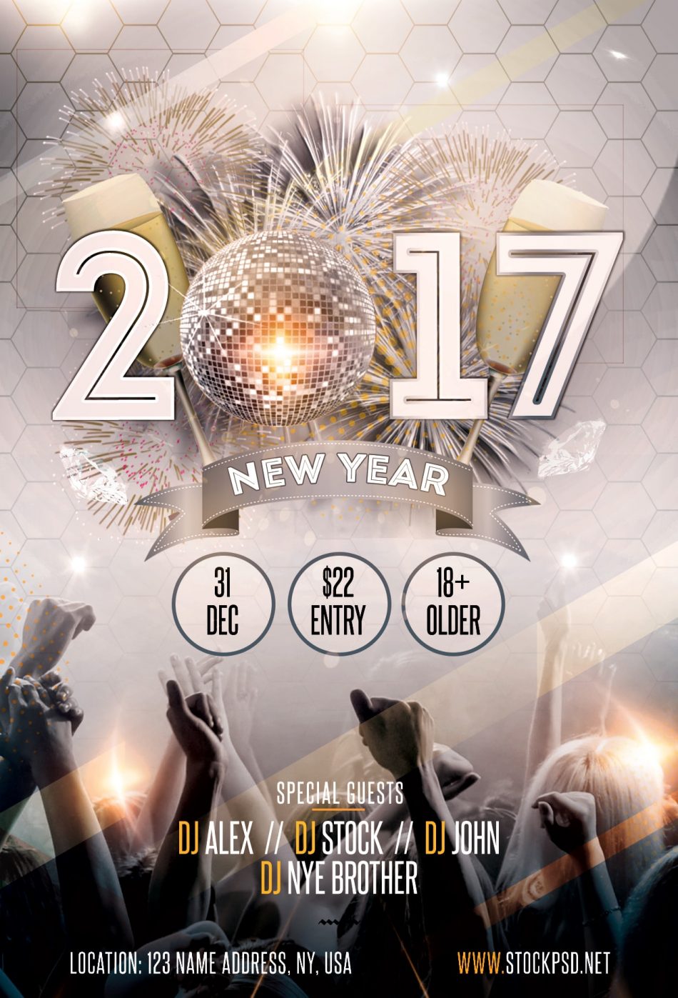 New Year Party Free PSD Flyer Template