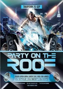 Party on the Roof FREE PSD Flyer Template