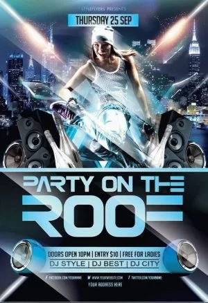 Party on the Roof FREE PSD Flyer Template