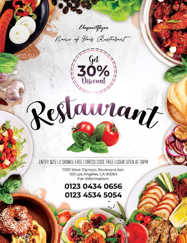 Restaurant – Free Flyer PSD Template