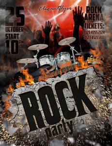 Rock party – Free Flyer PSD Template