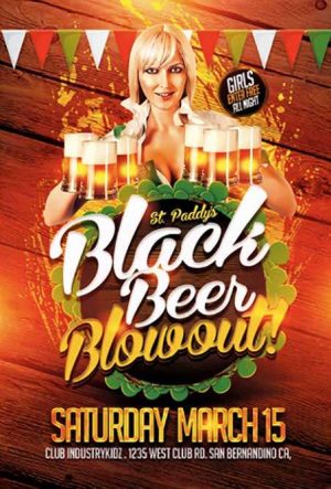 St. Patrick’s Day Black Beer Blowout Free PSD Flyer Template