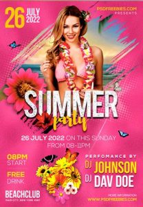 Summer Party Free PSD Flyer Template