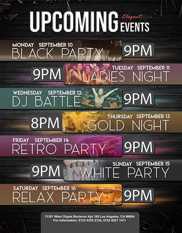 Upcoming events – Free Flyer PSD Template