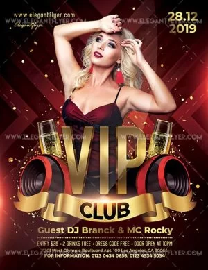 VIP Club – Free Flyer PSD Template