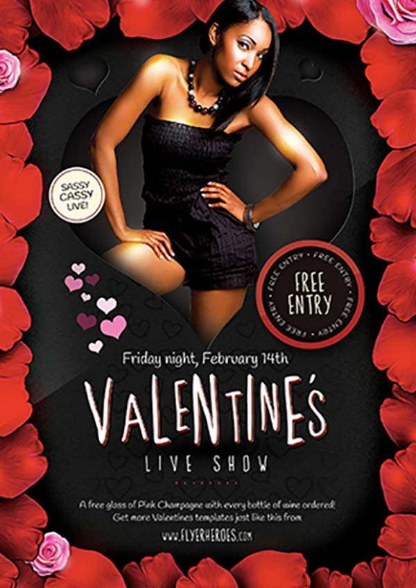 Valentines Live Show Free PSD Flyer Template