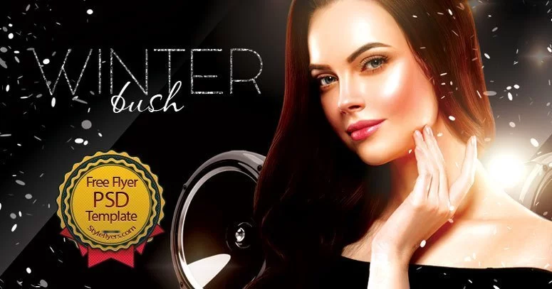 winter bush FREE PSD Flyer Template