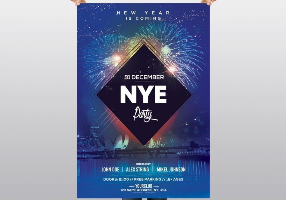 2020 NYE Party – Free New Year PSD Flyer