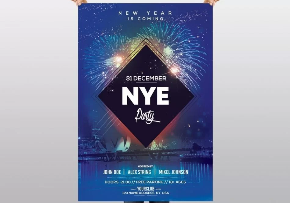 2023 NYE Party – Free New Year PSD Flyer