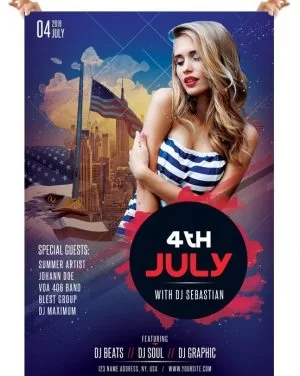 4th of July – Free PSD Flyer Template