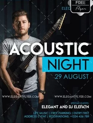 Acoustic Night – Free Flyer PSD Template