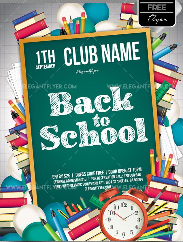 Back to School – Free Flyer PSD Template - PSDFlyer