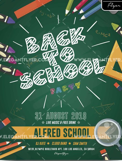 Back To School Party Flyer Template