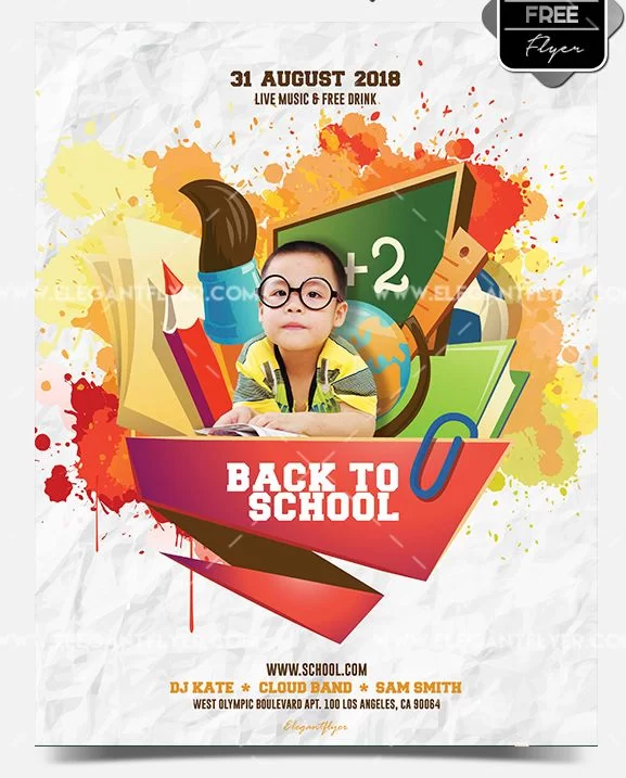 Back to School Party – Free Flyer PSD Template