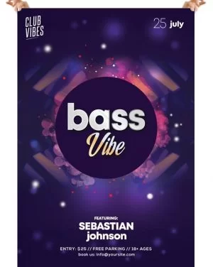 Bass Vibe DJ – Free PSD Flyer Template