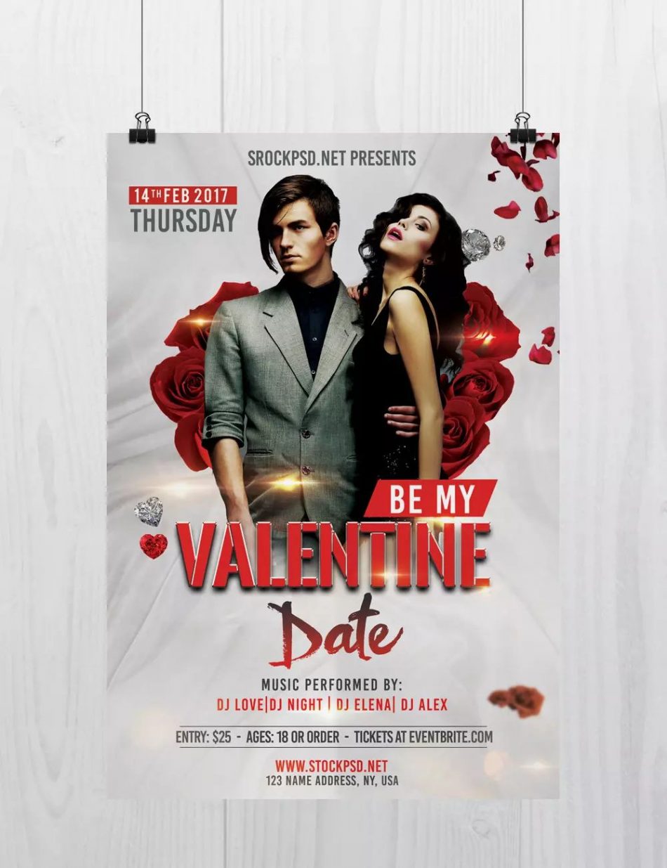 Be My Valentine – Free PSD Flyer Template