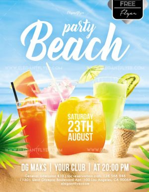 Beach Party – Free Flyer PSD Template