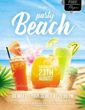 Beach Party – Free Flyer PSD Template