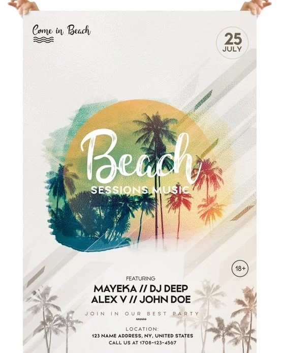Beach Sessions – Free PSD Flyer Template
