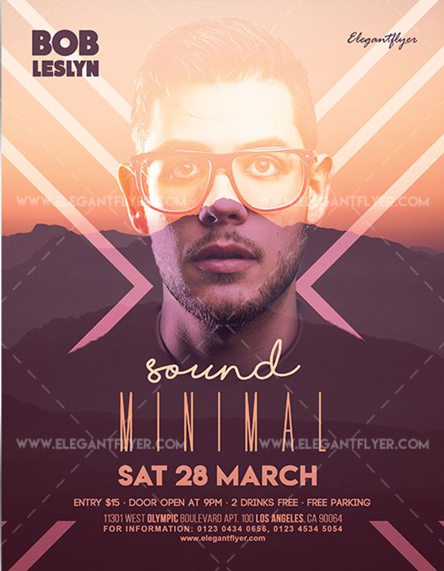 Best Minimal Sound Free PSD Flyer Template