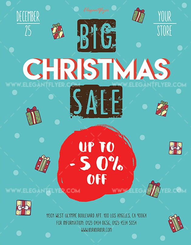 Big Christmas Sale – Free Flyer PSD Template