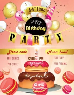 Birthday Party – Free Flyer PSD Template