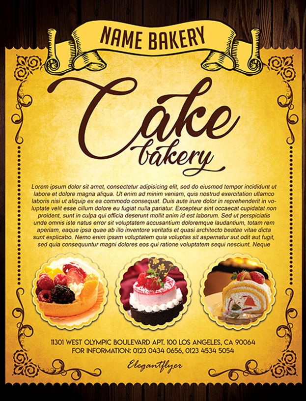 Cake Shop Flyer, Print Templates ft. cake & pastry - Envato Elements